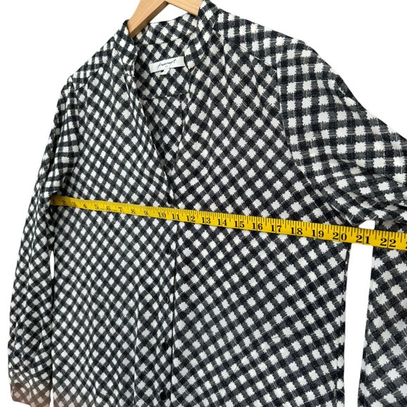 Foxcroft NYC Tunic Blouse Womens Black White Long Sleeve Button Front Size 6 - Picture 8 of 11